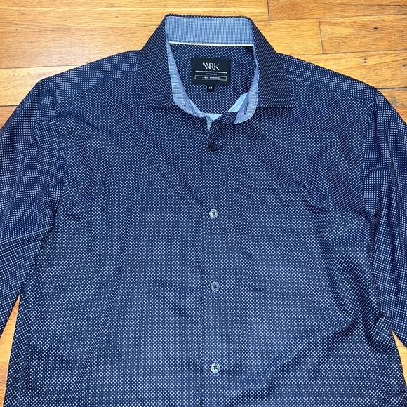 W.R.K Clothing Medalion 4 Way Stretch Button Down, size 15/Medium - Picture 4 of 11